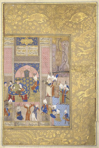 Alejandro festejando con el Emperador de China, c.1525-50 de Persian School